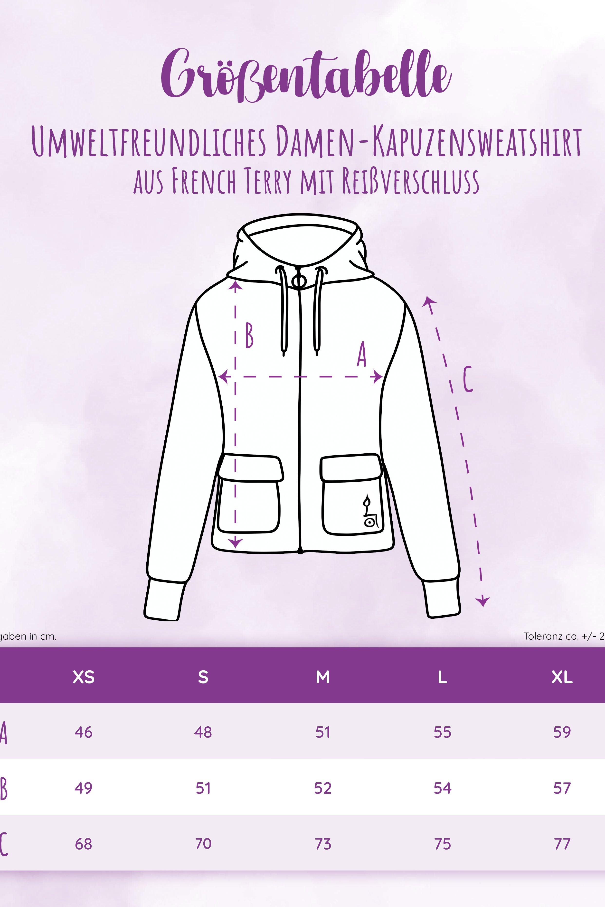 Damen Zipper-Hoodie ivory „Blumenwiese"