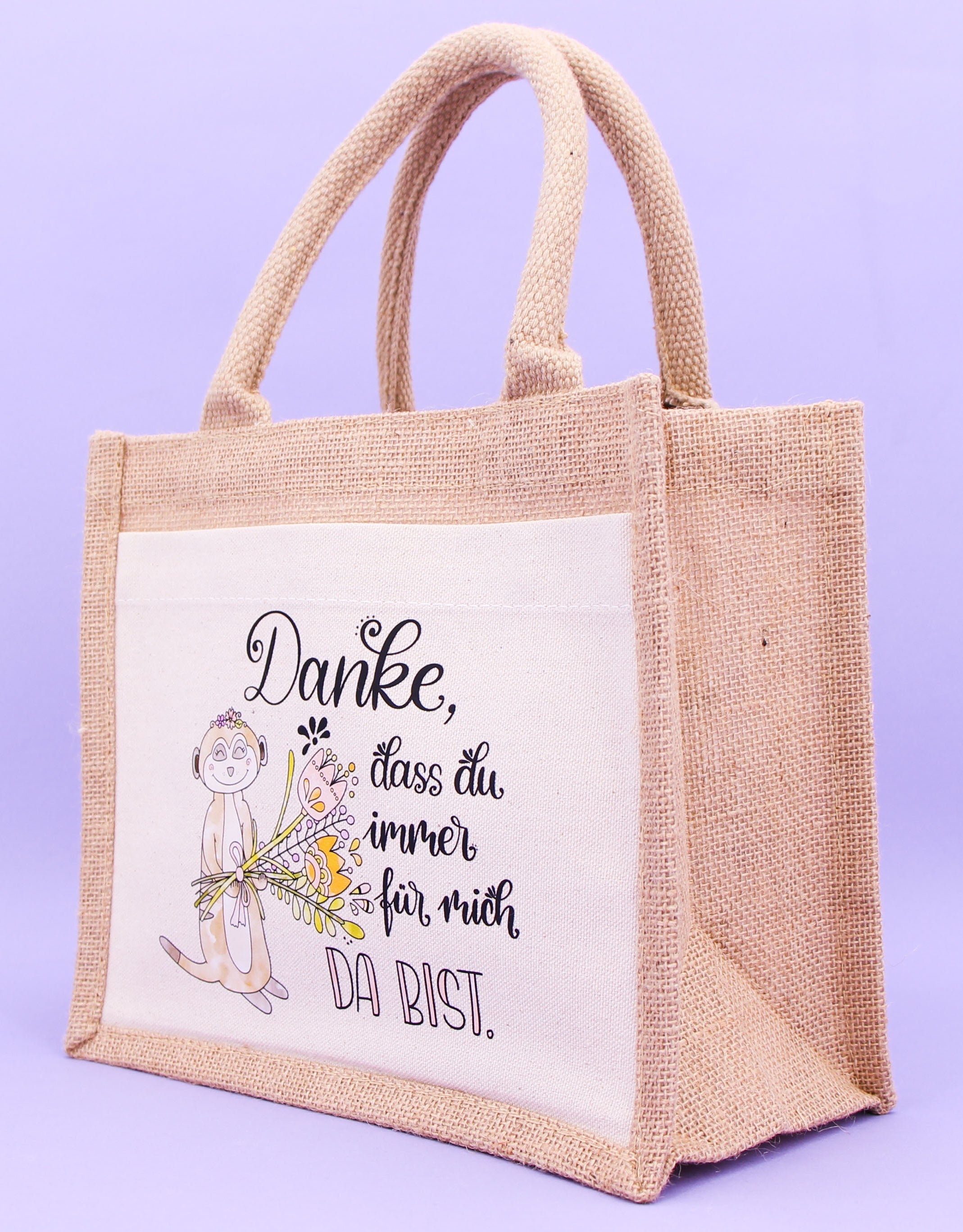 Geschenktasche Jute "Danke, dass du immer da bist"