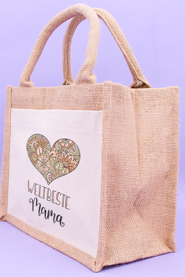 Geschenktasche Jute "Weltbeste Mama"