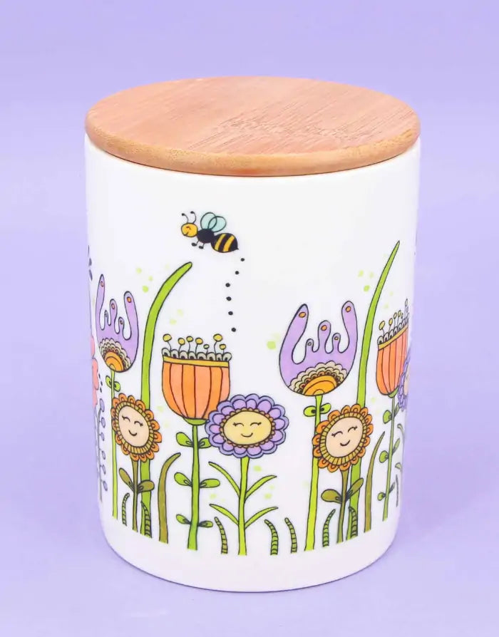 Keramikdose M "Happy Flowers"