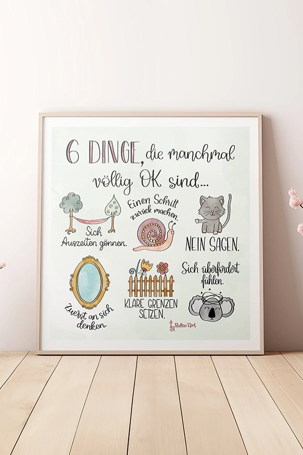 Poster „6 Dinge, die manchmal völlig okay sind“