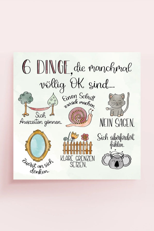 Poster „6 Dinge, die manchmal völlig okay sind“