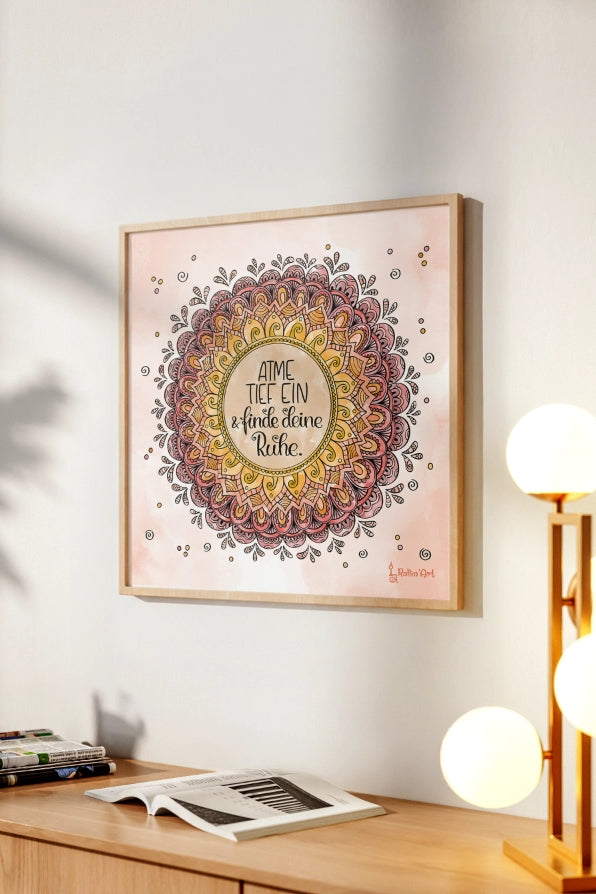 Poster „Atme tief ein & finde deine Ruhe“