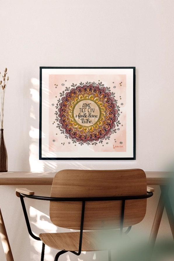 Poster „Atme tief ein & finde deine Ruhe“