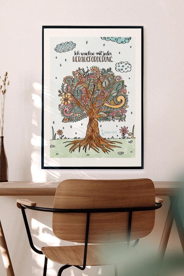 Poster „Ich wachse mit jeder Herausforderung“