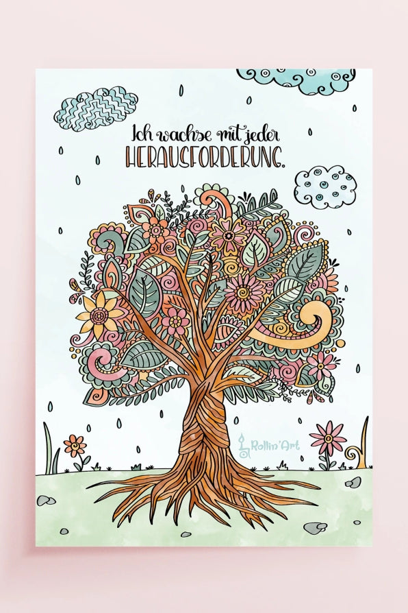 Poster „Ich wachse mit jeder Herausforderung“