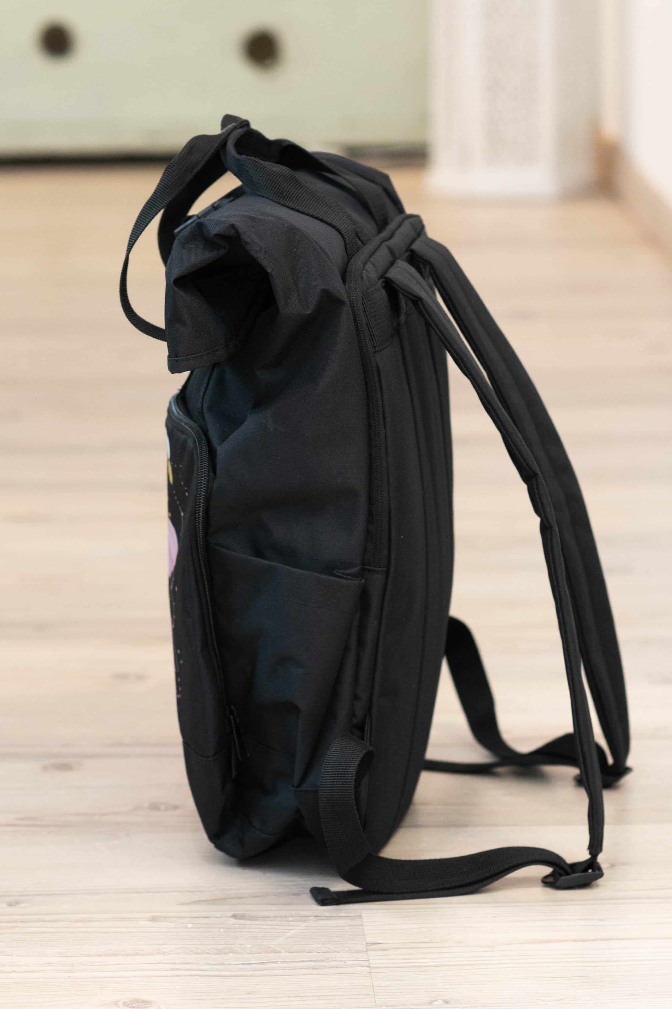 Rucksack groß Black „Bee happy”