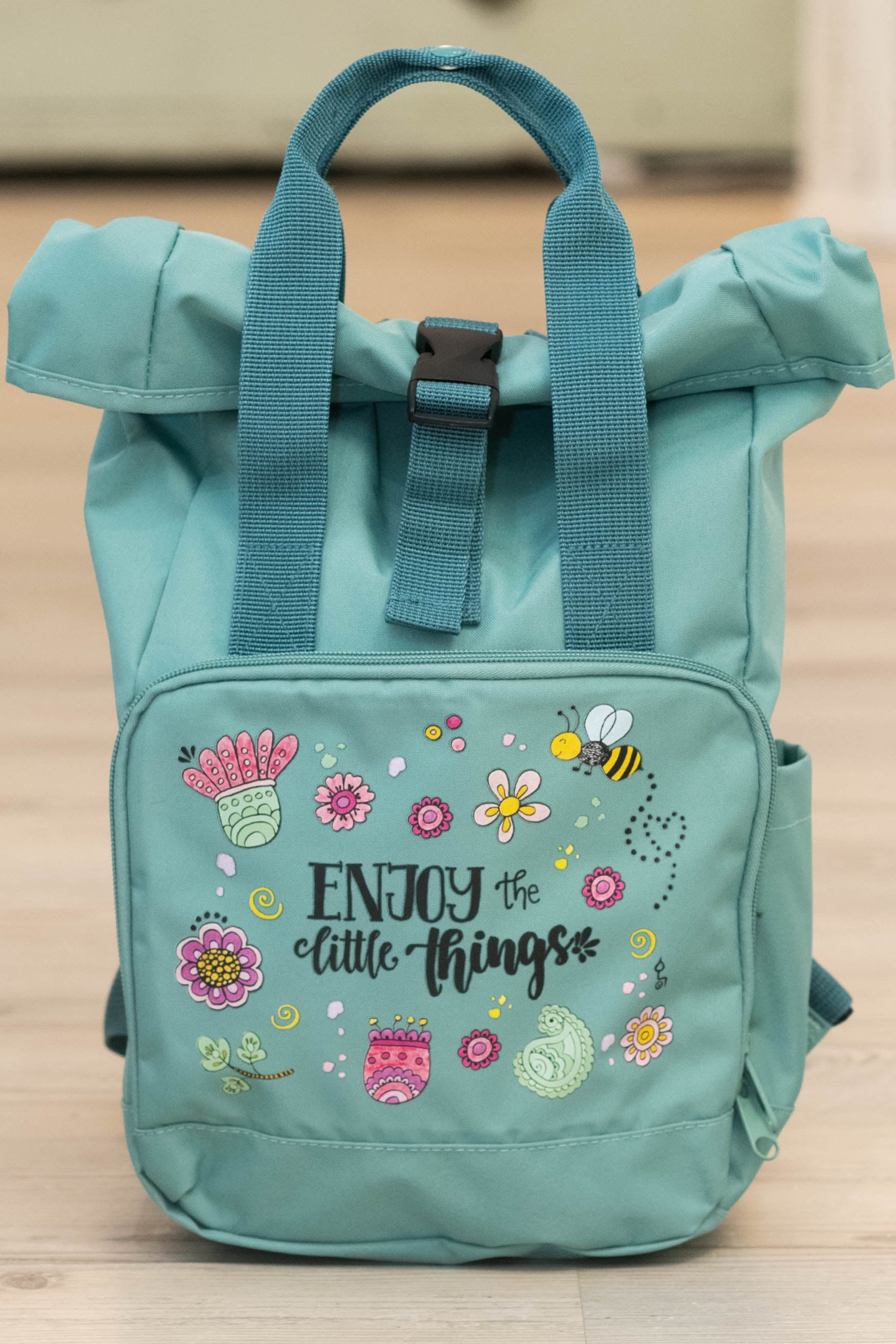 Rucksack klein Green „Enjoy the little things”