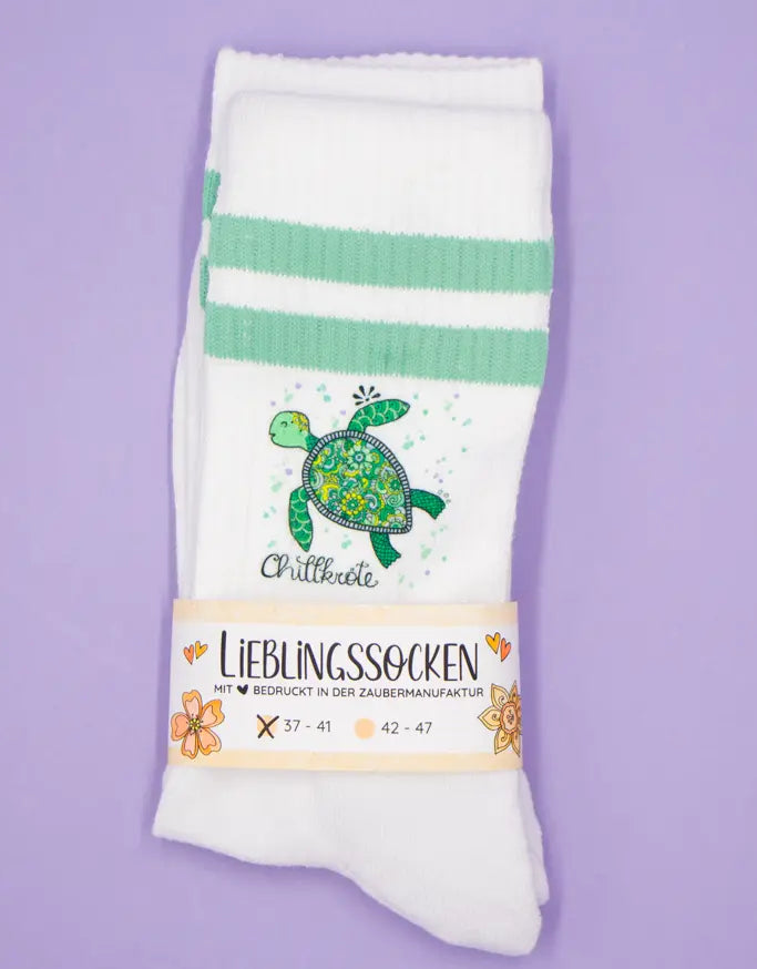Socken "Chillkröte"