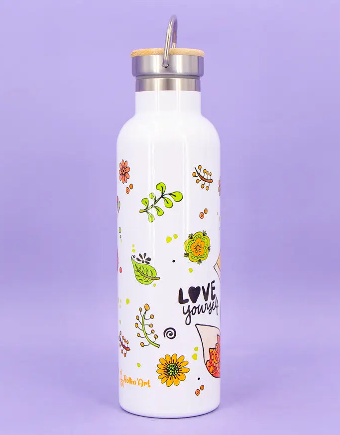 Thermosflasche Bambusdeckel "Fuchs"