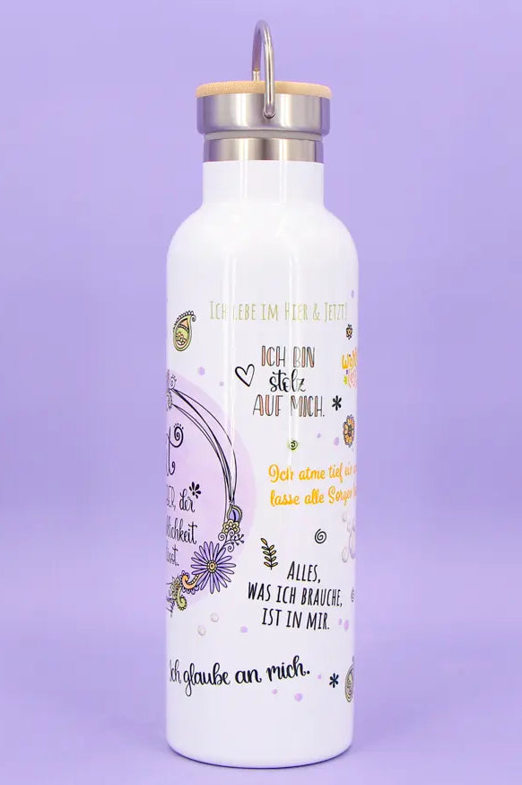 Thermosflasche Bambusdeckel "Mut"