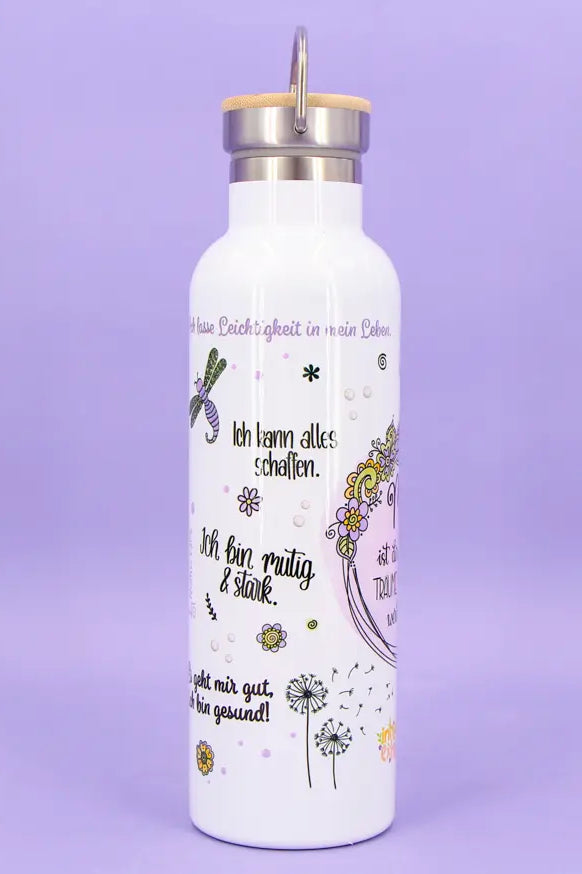 Thermosflasche Bambusdeckel "Mut"
