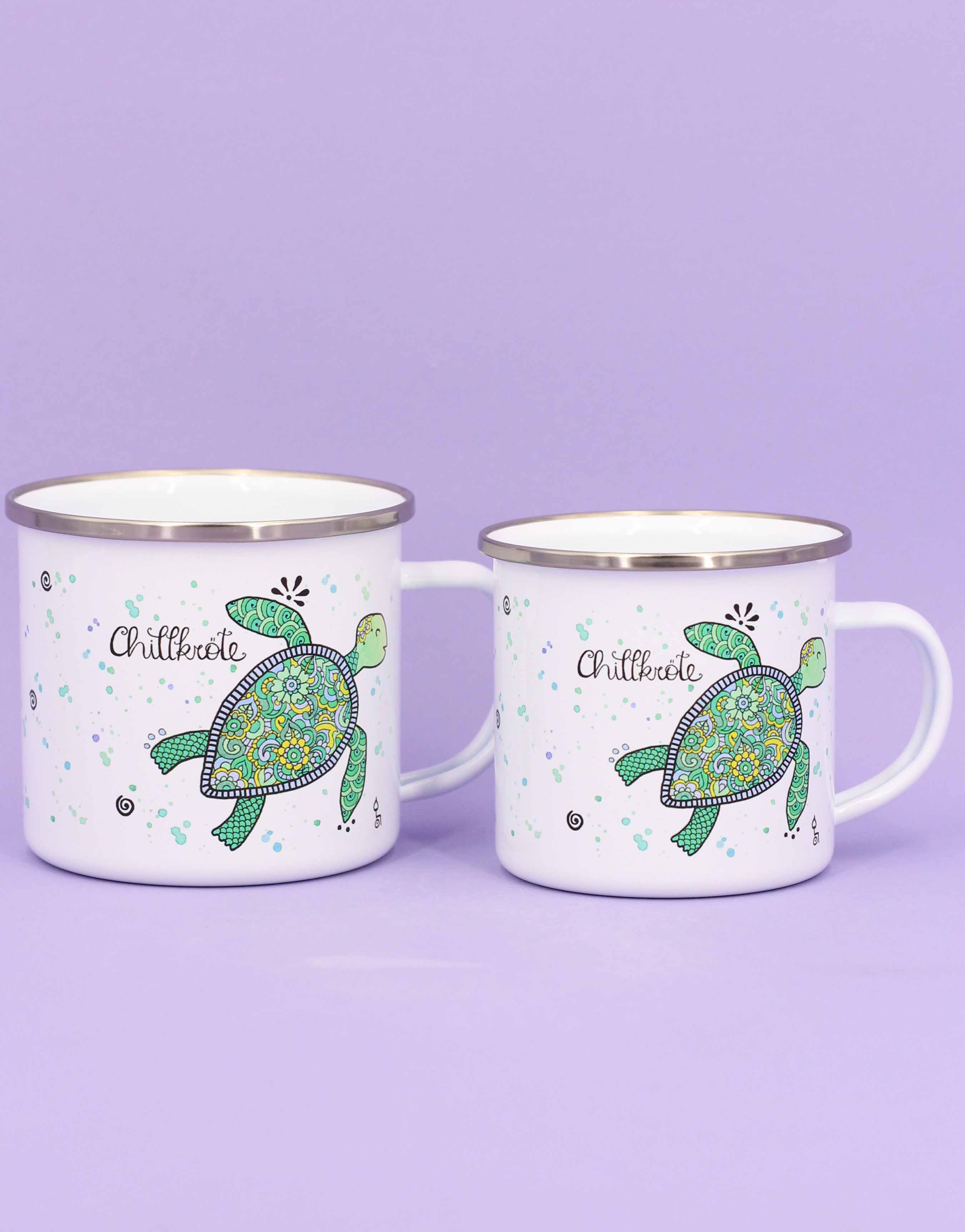 Emaille-Tasse "Chillkröte"