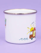 Emaille-Tasse "Reiselust"