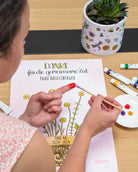 Fingerabdruck-Erinnerungsposter „Blumentopf voller Dankbarkeit" mit Wunschname