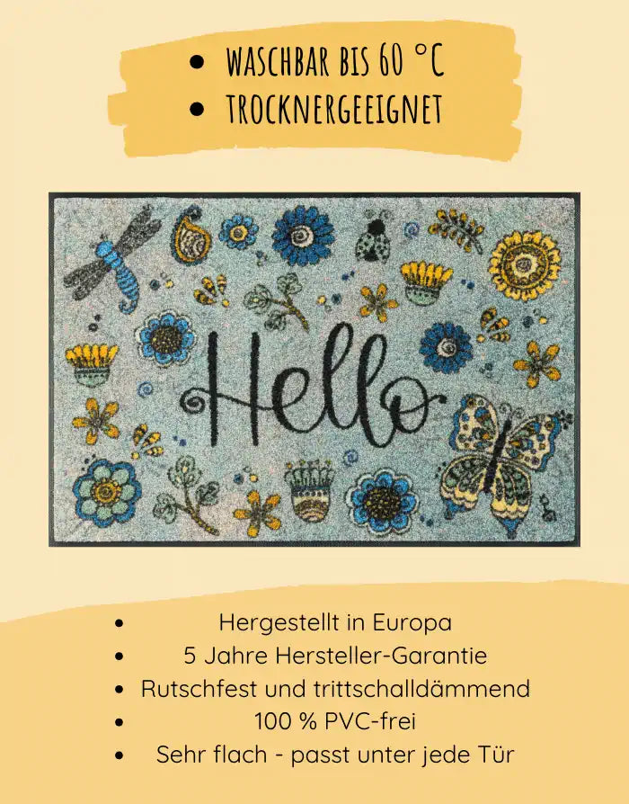 Fußmatte "Hello Flowers"