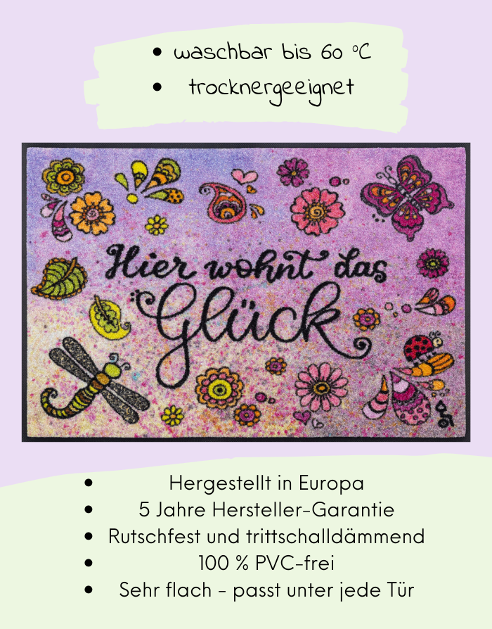 Fußmatte "Hier wohnt das Glück"