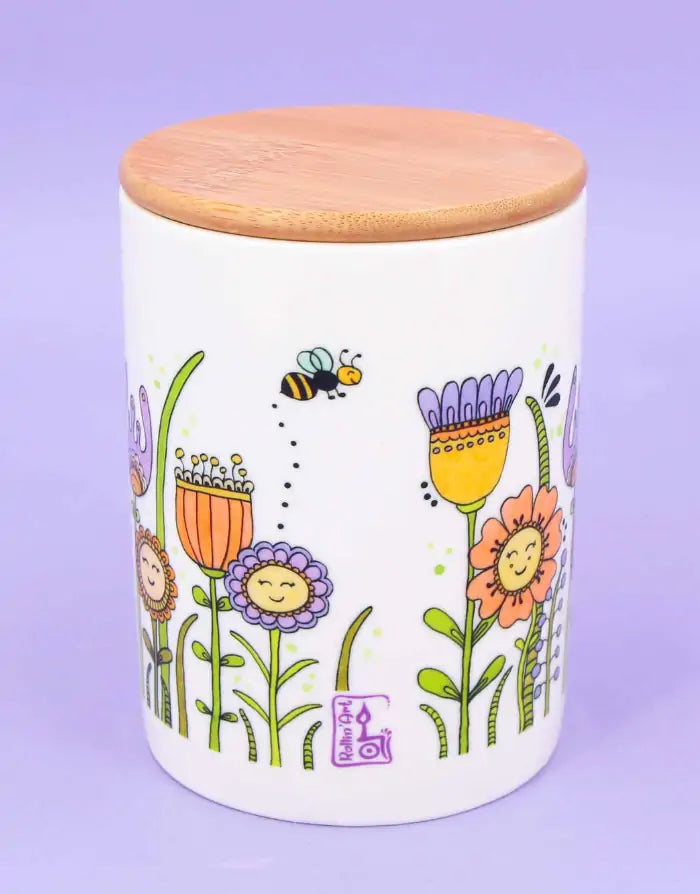 Keramikdose M "Happy Flowers"