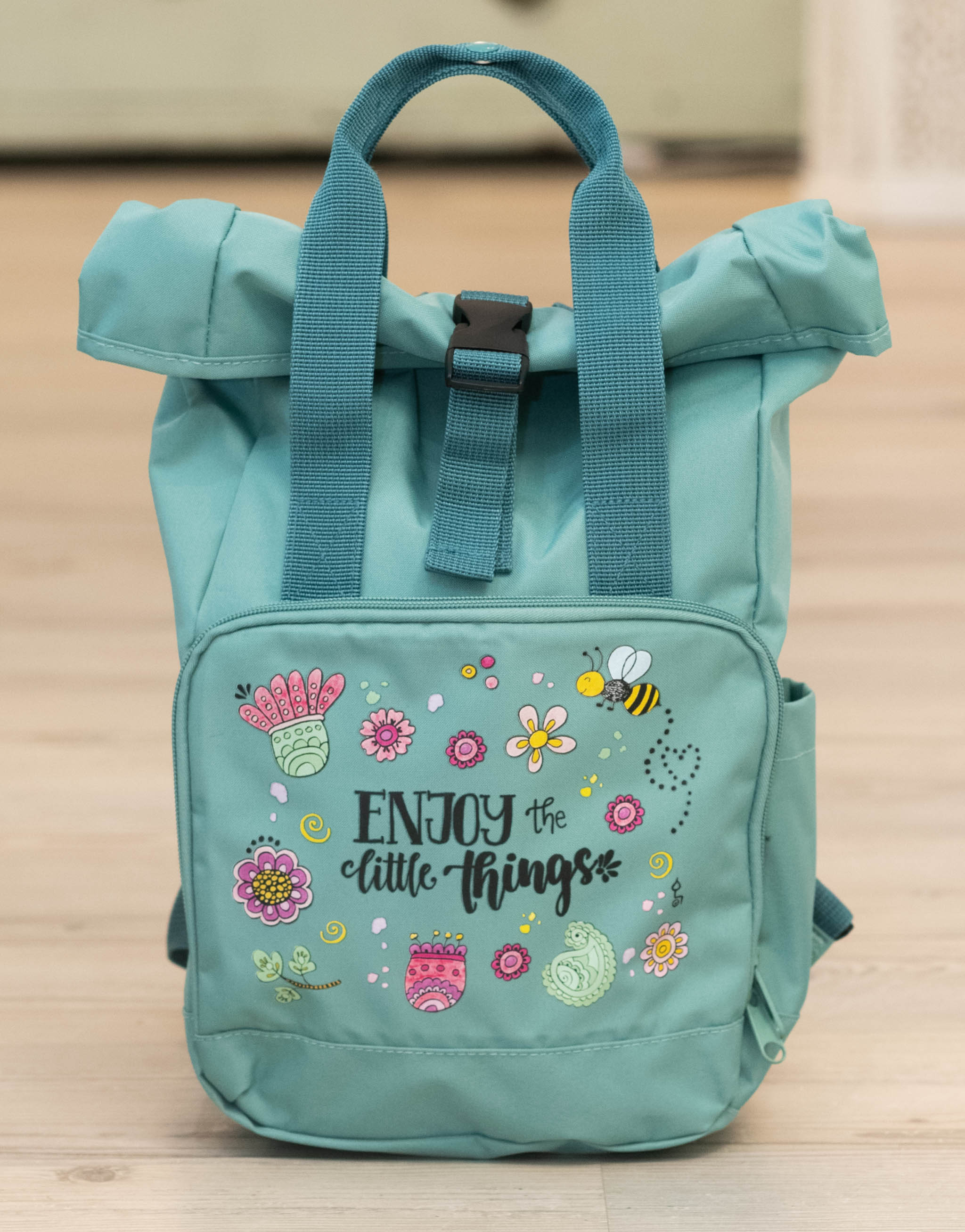 Rucksack klein Green „Enjoy the little things”