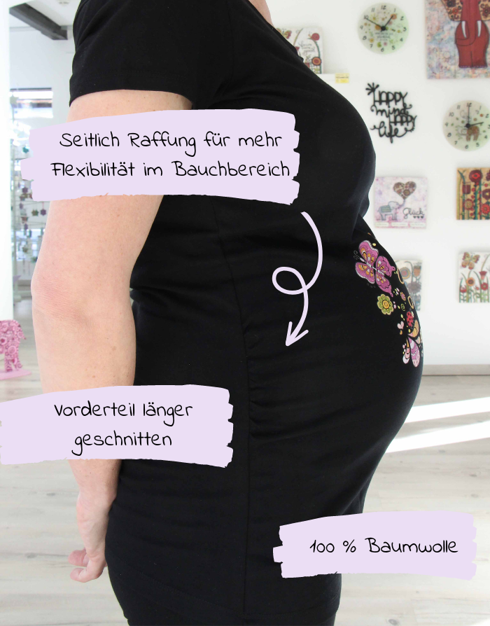 Schwangerschafts T-Shirt schwarz "Liebe im Bauch"