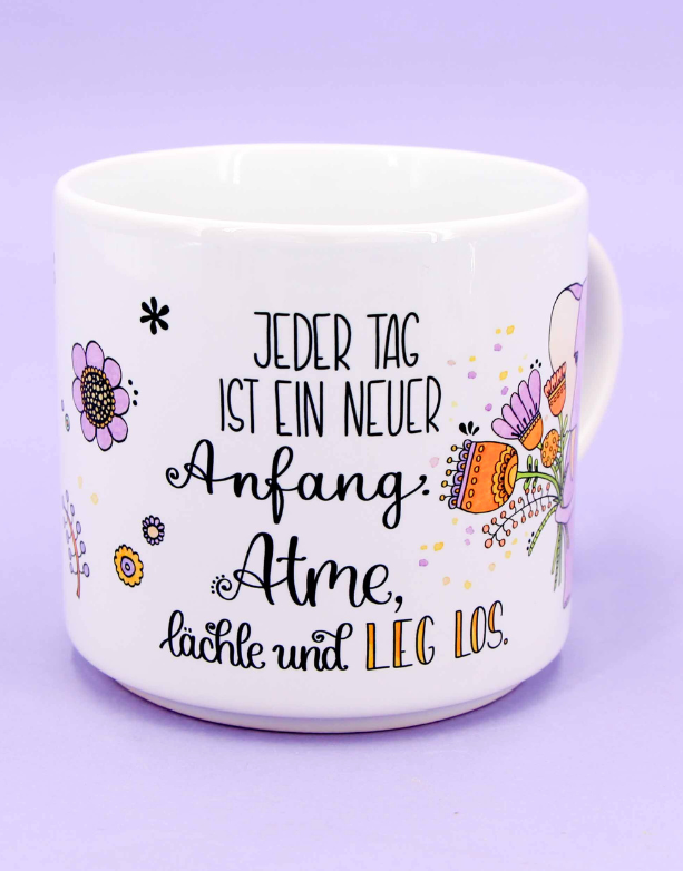 Tasse stapelbar "Neuer Anfang"