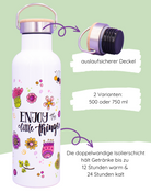 Thermosflasche Bambusdeckel "Enjoy the little things"